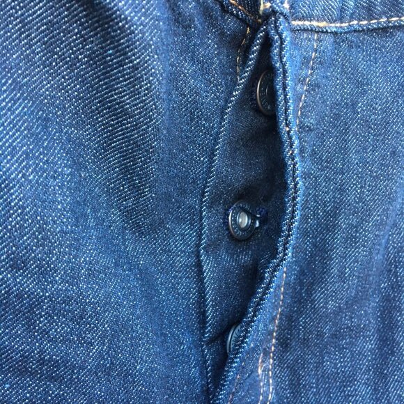 Aeropostale Jeans Mens Size 38 Straight Button Fly Dark Wash Whiskering - Picture 4 of 13